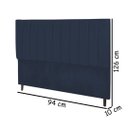 Ver imagem 2 de Cabeceira Estofada Box Solteiro Encosto para Cama Corola 94x126 Azul Marinho