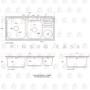 Ver imagem 4 de Cuba para cozinha pia dupla em aço inox com acessórios com lixeira Nukini e Torneira Gourmet