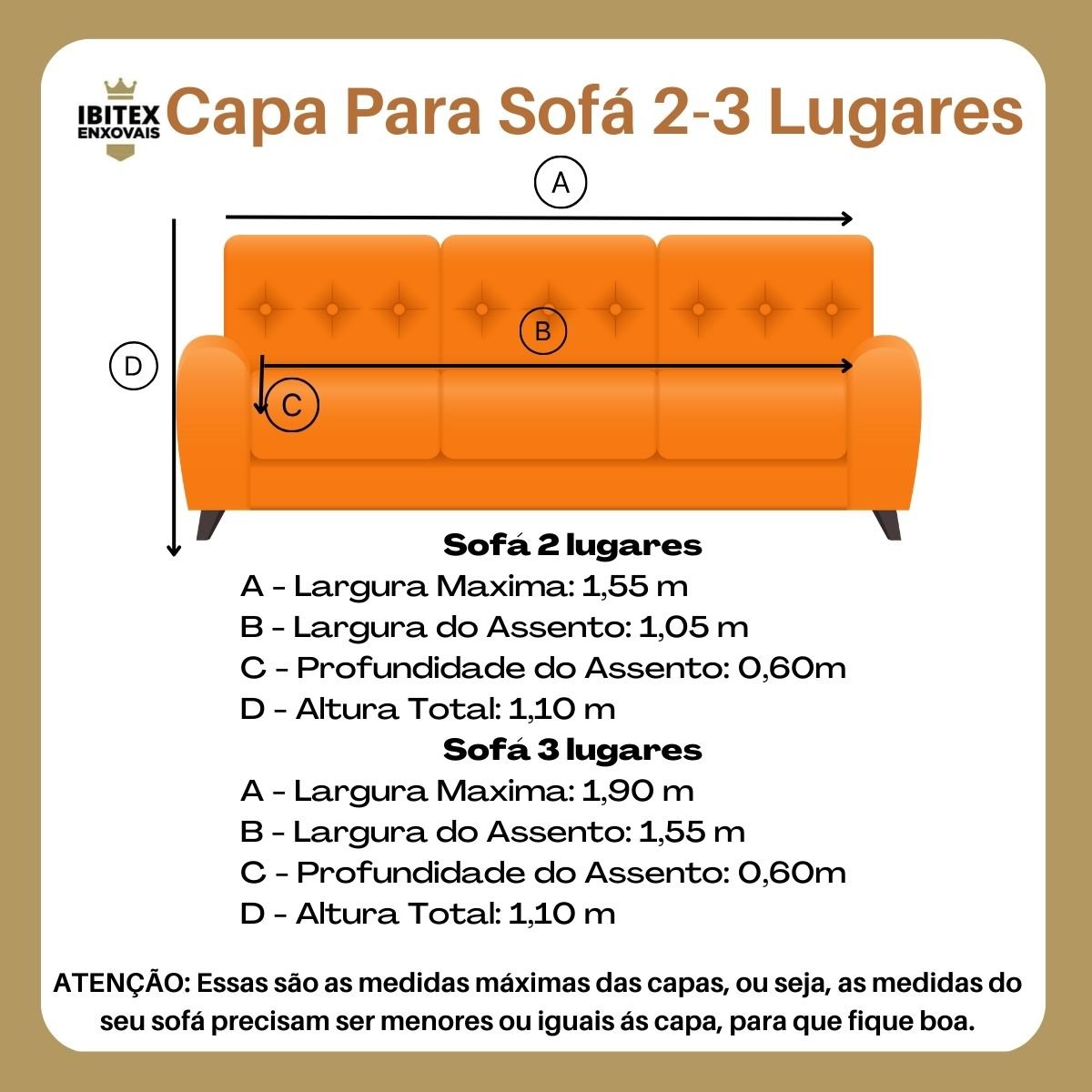 Kit Capa de Sofá Coladinha Lisa 2 e 3 Lugares - 4