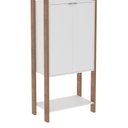 Ver imagem 2 de Estante de Livros 65CMX184,7cm 2 Portas Centro Haia Yescasa Branco/Amêndoa