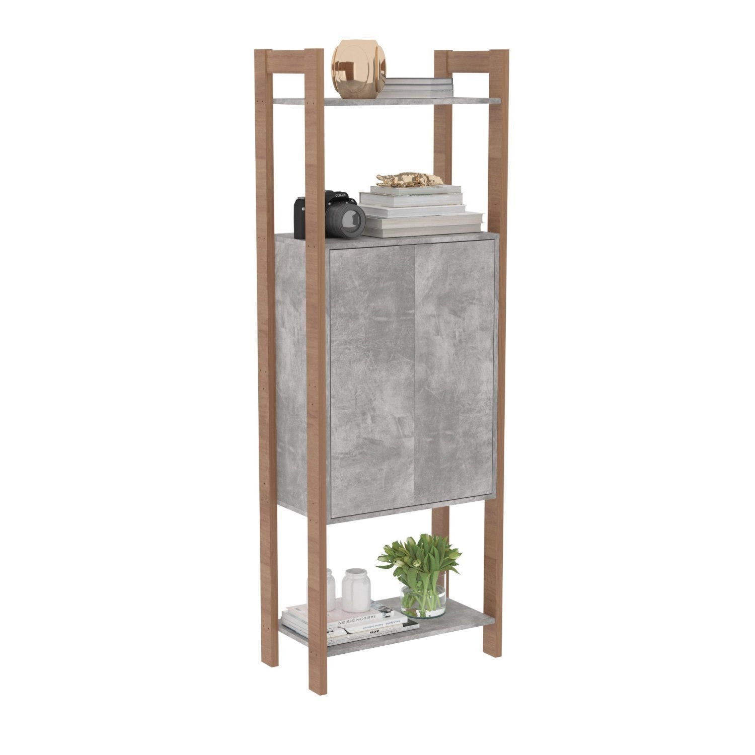 Estante para Livros 2 Portas Centro 185cmx65cm Haia Yescasa - 2