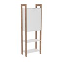 Ver imagem 4 de Estante de Livros 65CMX184,7cm 2 Portas em Cima Haia Yescasa Branco/Amêndoa