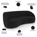 Ver imagem 3 de Kit Sofá 4 Lugares Eron 240cm com Poltrona Giratória Angelina M03 Veludo Preto - Lyam Decor