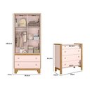 Ver imagem 2 de Quarto de Bebê com Cômoda 5135 e Guarda Roupa 5055 Flora Rosa Qmovi