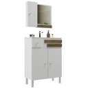 Ver imagem 4 de Conjunto para Banheiro Mônaco Balcão com Espelheira 60 Cm - Branco Cartagena Branco Cartagena