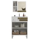Ver imagem 3 de Conjunto para Banheiro Mônaco Balcão com Espelheira 60 Cm - Branco Cartagena Branco Cartagena