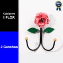 Ver imagem 2 de Cabideiro de Parede Cabide para Roupas 2 Ganchos Flor Rosa