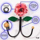 Ver imagem 3 de Cabideiro de Parede Cabide para Roupas 2 Ganchos Flor Rosa