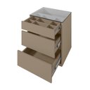 Ver imagem 5 de Mesa de Cabeceira 3 Gavetas com Organizador Tampo Vidro Belize Fend