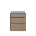 Ver imagem 3 de Mesa de Cabeceira 3 Gavetas com Organizador Tampo Vidro Belize Cinza