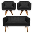 Ver imagem 1 de Kit Namoradeira 2 Lugares e 2 Poltronas Julia Preto