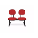 Ver imagem 1 de Longarina Secretária Polo 2 Lugares - Tecido Vermelho