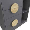 Ver imagem 3 de Cômoda para Quarto 4 Gavetas Ares Cinza/Grafite