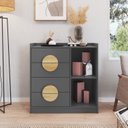 Ver imagem 1 de Cômoda para Quarto 4 Gavetas Ares Cinza/Grafite