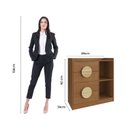 Ver imagem 4 de Cômoda 4 Gavetas 2 Nichos Ares Marrom/Carvalho Vermont