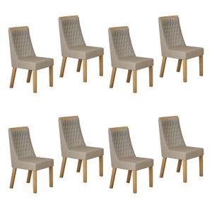 Kit de 8 Cadeiras para Sala de Jantar Luna