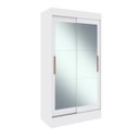 Ver imagem 3 de Guarda Roupa Solteiro 2 Portas de Correr 2 Gavetas com 6 Espelhos Lyon 