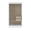 Ver imagem 2 de Guarda Roupa Solteiro 2 Portas de Correr 2 Gavetas com 6 Espelhos Lyon 