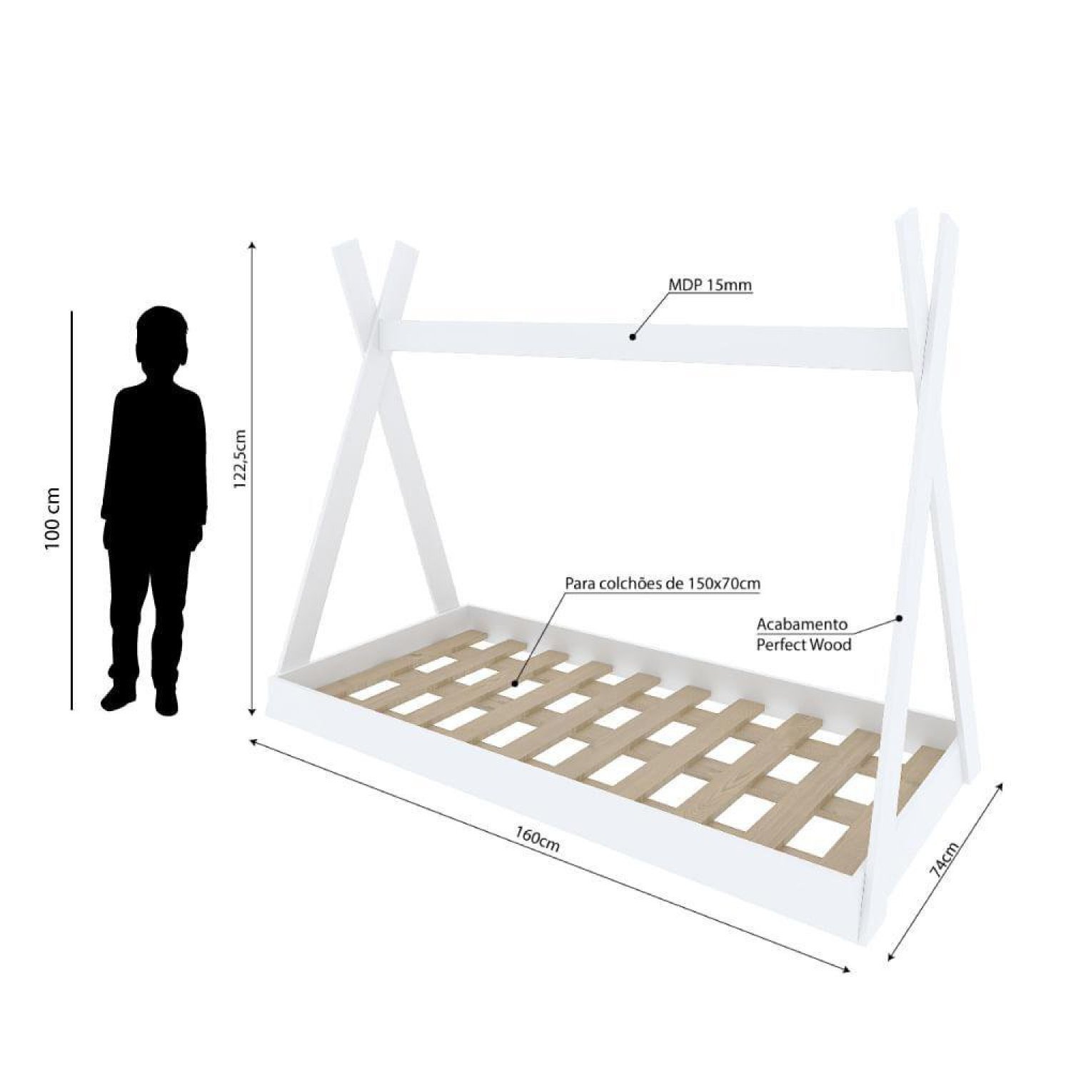 Mini Cama Montessoriana Cabana Casatema - 3