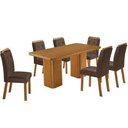 Ver imagem 2 de Conjunto Mesa de Jantar 180cm com 6 Cadeiras Estofadas Multimóveis Crrft-CON052 Madeirado/Marrom