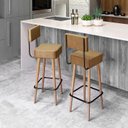 Ver imagem 1 de Kit 2 Banquetas Madeira Maciça Couro Sintético Barcelona 