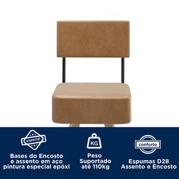 Kit 2 Banquetas Madeira Maciça Couro Sintético Barcelona  - 6