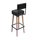 Ver imagem 3 de Kit 2 Banquetas Madeira Maciça Couro Sintético Barcelona Preto/Marrom