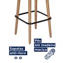 Ver imagem 5 de Kit 2 Banquetas Madeira Maciça Couro Sintético Barcelona Preto/Marrom