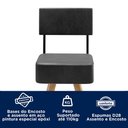 Ver imagem 6 de Kit 2 Banquetas Madeira Maciça Couro Sintético Barcelona Preto/Marrom