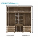 Ver imagem 4 de Guarda Roupa Casal com Espelho 13 Portas 7 Gavetas Londres Triplex Capelinha 13.7 Santos Andirá