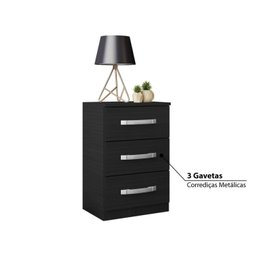 Mesa de Cabeceira 3 Gavetas Domus - 4
