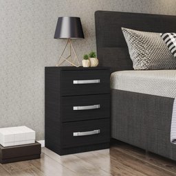 Mesa de Cabeceira 3 Gavetas Domus - 1