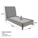 Ver imagem 3 de Cama Solteiro com Cabeceira e Mesa de Cabeceira 100% Mdf Cor:linho Lincoln Níquel com Luna