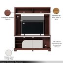 Ver imagem 3 de Home Estante 2 Portas em Mdp/mdf 160cm Tv até 65 Liosa Nogueira/off White G73 - Gran Belo