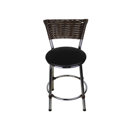 Banqueta Baixa Cromada Cozinha Americana de Fibra Sintetica:preto - 3