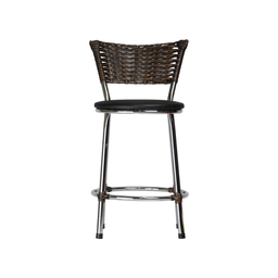 Banqueta Baixa Cromada Cozinha Americana de Fibra Sintetica:preto - 2