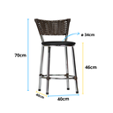 Ver imagem 4 de Banqueta Baixa Cromada Cozinha Americana de Fibra Sintetica:preto