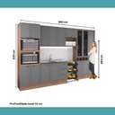 Ver imagem 7 de Cozinha Completa com Balcão Milla Nobre 16 Portas 3 Gavetas MDF MDP Nogal com Cinza Titânio Mó