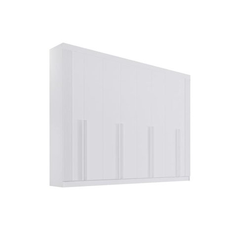 Guarda Roupa Casal 8 Portas 8 Gavetas - Daymont Ripado-branco - Móveis D'doro