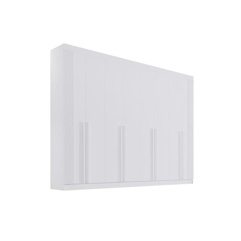 Guarda Roupa Casal 8 Portas 8 Gavetas - Daymont Ripado-branco - Móveis D'doro Guarda Roupa Casal 8 Portas 8 Gavetas - Daymont Ripado-branco - Móveis D'doro