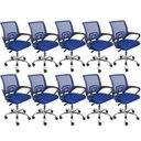Ver imagem 1 de Kit 10 Cadeiras Escritório Diretor Tela Mesh Tok 3310