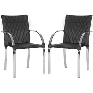 2 Cadeira Ascoli Decore Mobília Preto