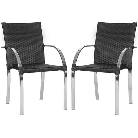 2 Cadeira Ascoli Decore Mobília Preto