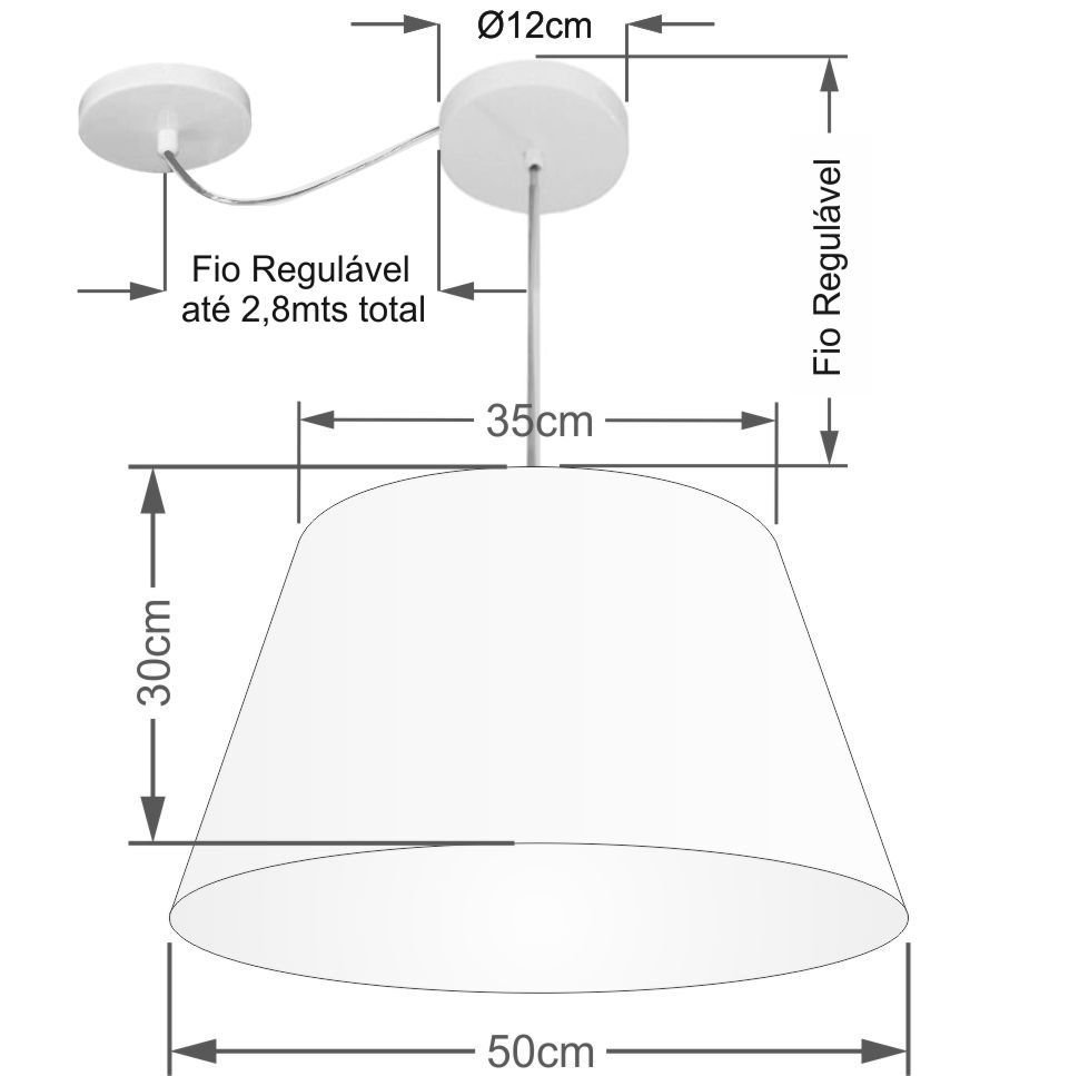 Pendente Cone Com Desvio Café MJ-4283 Para Mesa de Jantar e Estar - 2