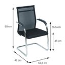 Ver imagem 2 de Kit 10 Cadeiras Escritorio Interlocutor Fixa Tela Mesh Roma 3312 Preto