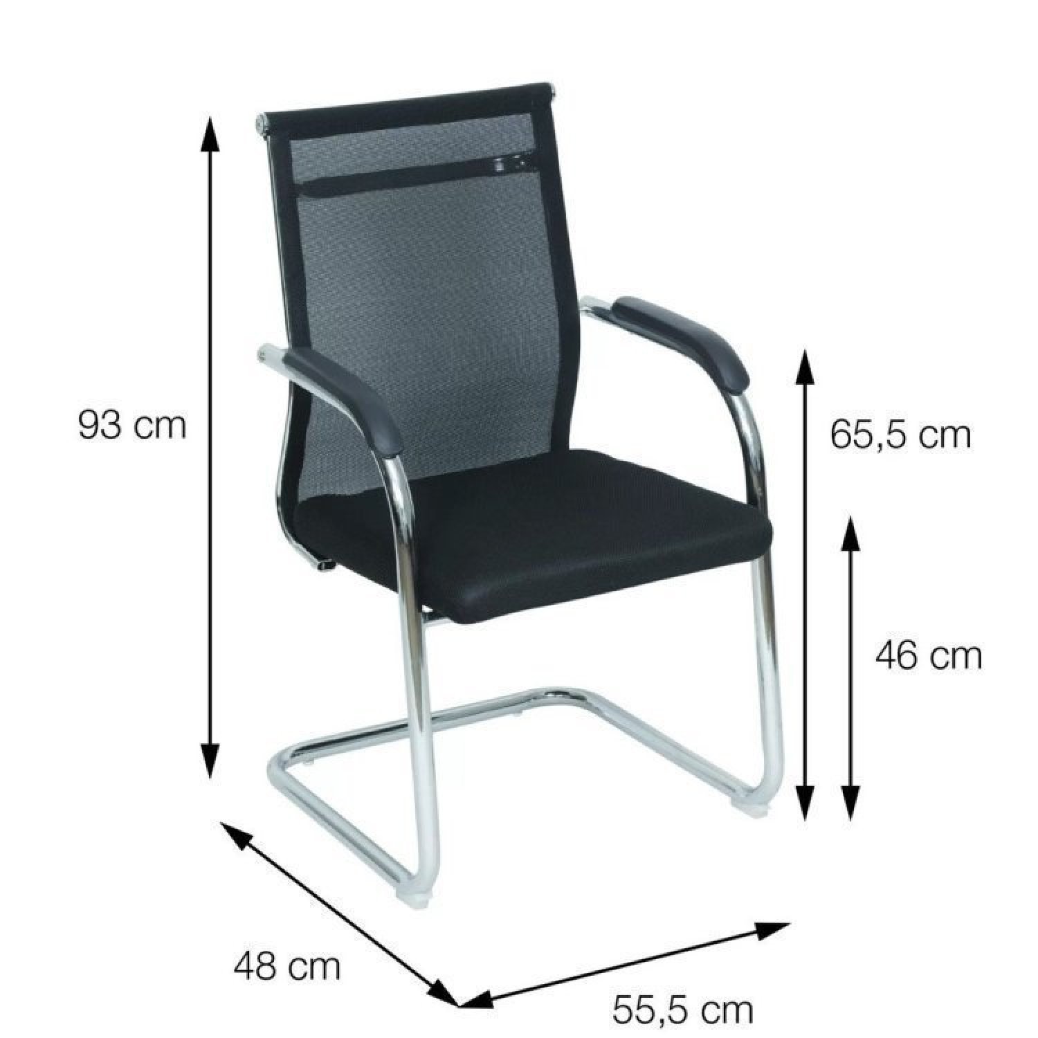Kit 10 Cadeiras Para Escritório Interlocutor Fixa Tela Mesh Roma  - 2