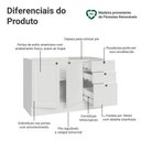 Ver imagem 3 de Balcão de Pia 2 Portas 3 Gavetas (sem Tampo) Vik Madesa