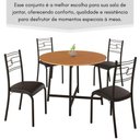 Ver imagem 3 de Conjunto Sala de Jantar Ella 90cm 4 Cadeiras Preto Liso