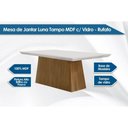 Ver imagem 2 de Sala de Jantar Completa Luna Tampo Madeirado C/ Vidro Reto 180x90 e 6 Cadeiras Amsterdã Imbuia -