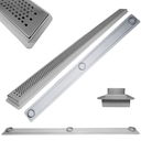 Ver imagem 3 de Ralo Raso Ideal para Laje e Apartamento Inox Perfurado 80cm Col Cinza com Tela
